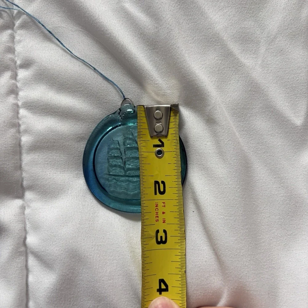 Vintage Sun Catcher Nautical Theme Blue‎ Boat Sailboat Beach Summer 80s 90s